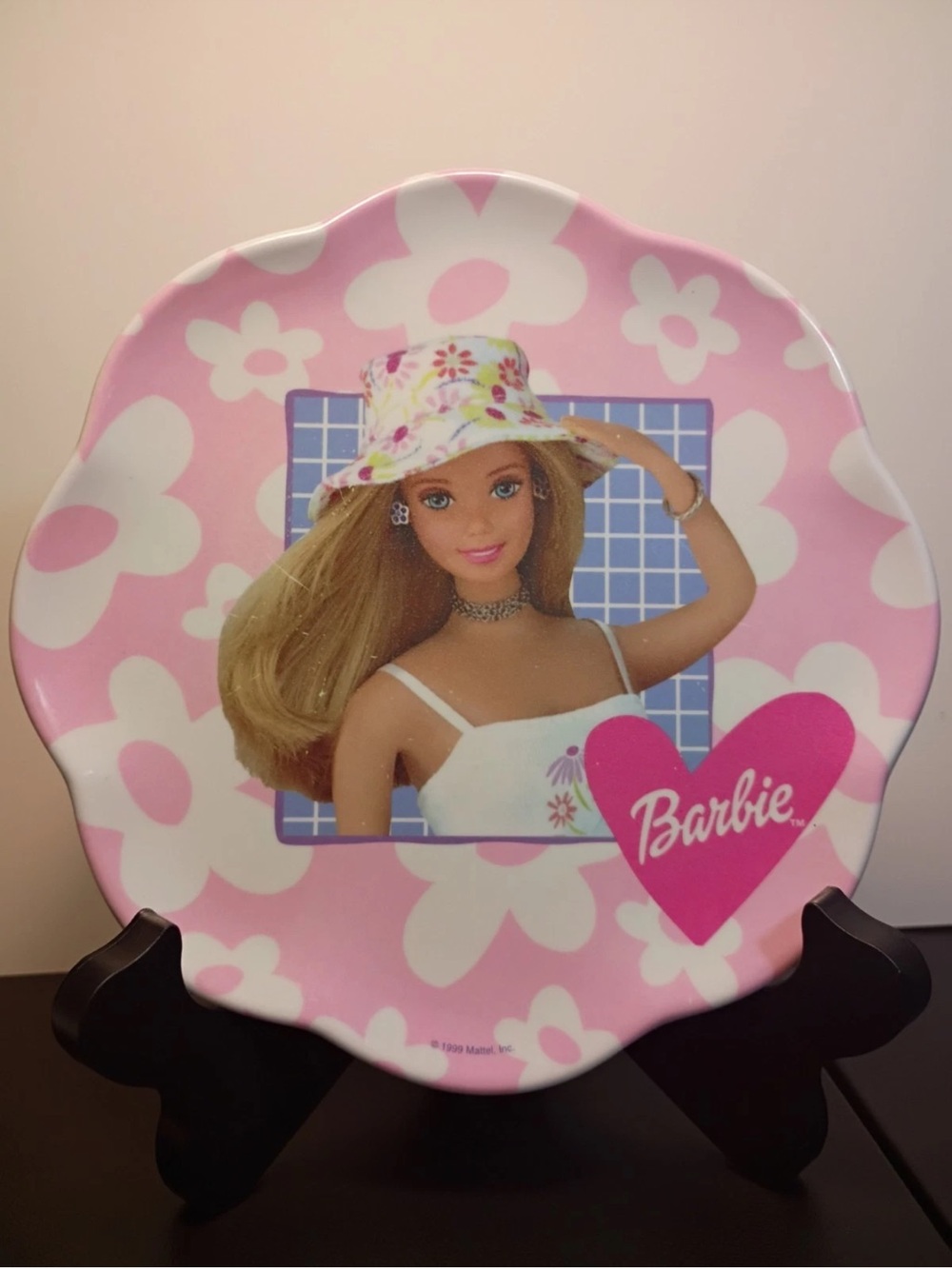 VTG 90s Barbie Kids Plate 8" Floral Design 1999 Mattel Collection Zak
Designs